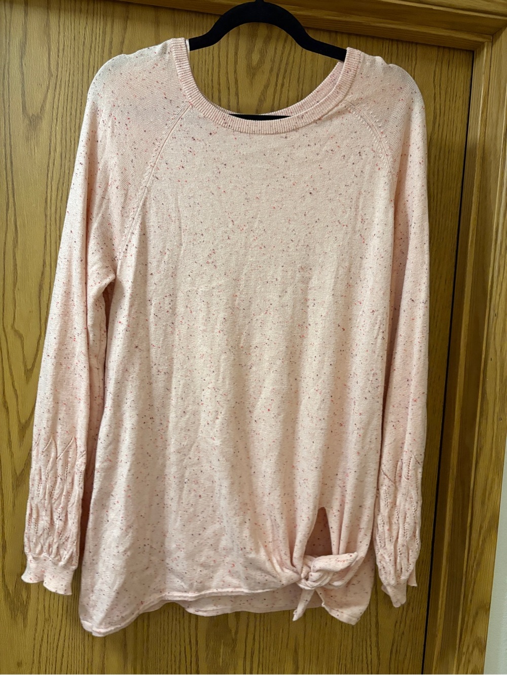 LC Lauren Conrad Pale Pink Speckled Knot-Hem